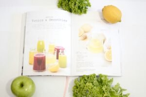 Book showing different juices
