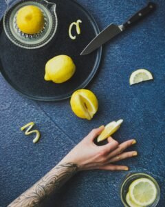 Lemon wedges cut pieces